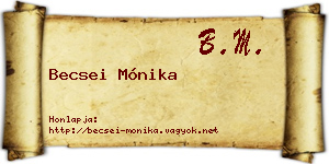Becsei Mónika névjegykártya